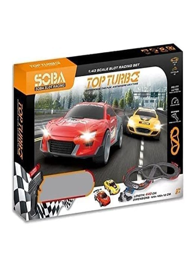 EXOMOON Soba Slot car Hand-Operate Track Cars Stainless Steel Track Set Racing Race Track (Multicolor) - Image 1